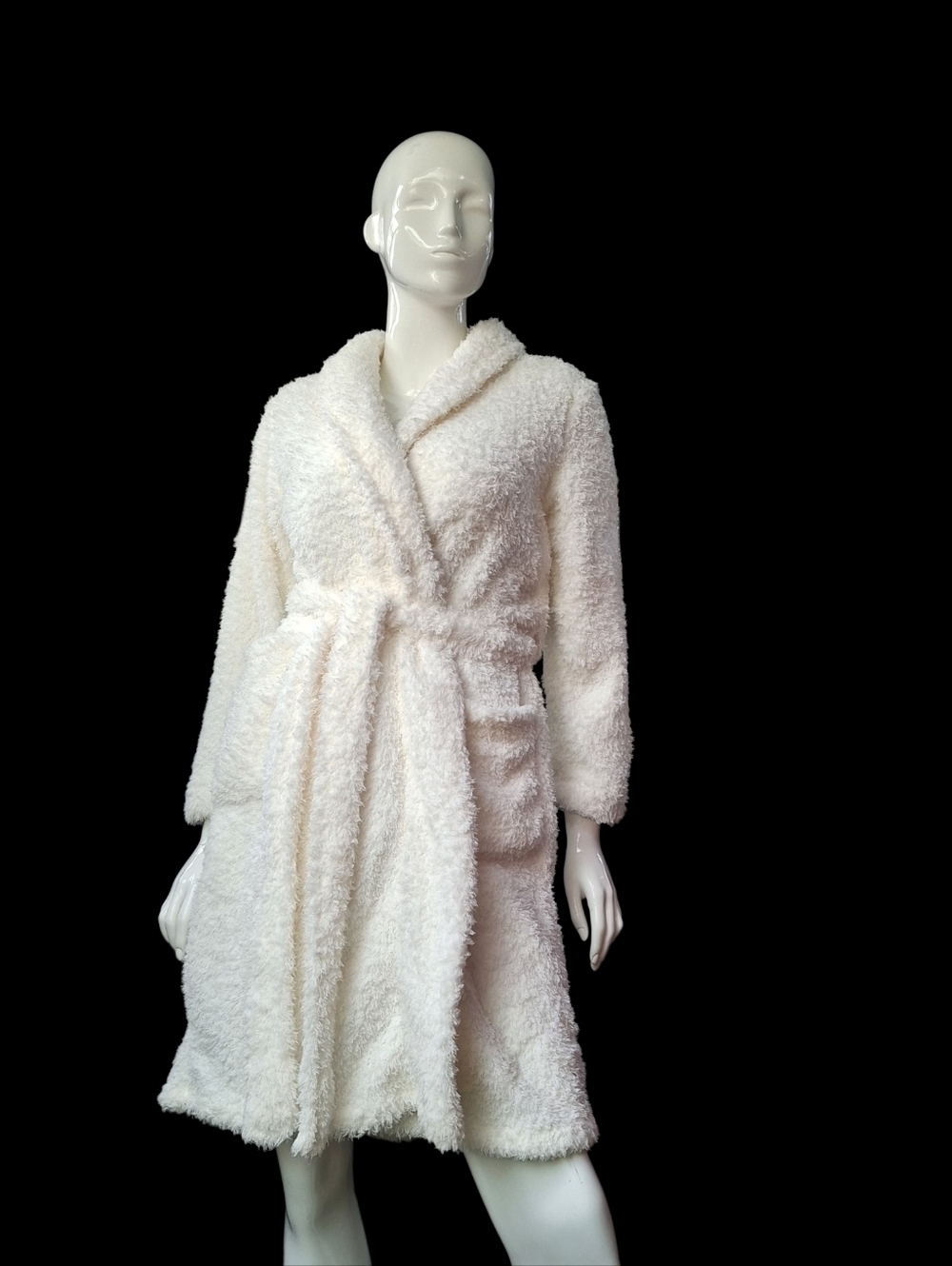 Ulta Beauty Plush Shawl Collar Robe - Cream - Picture 5 of 10